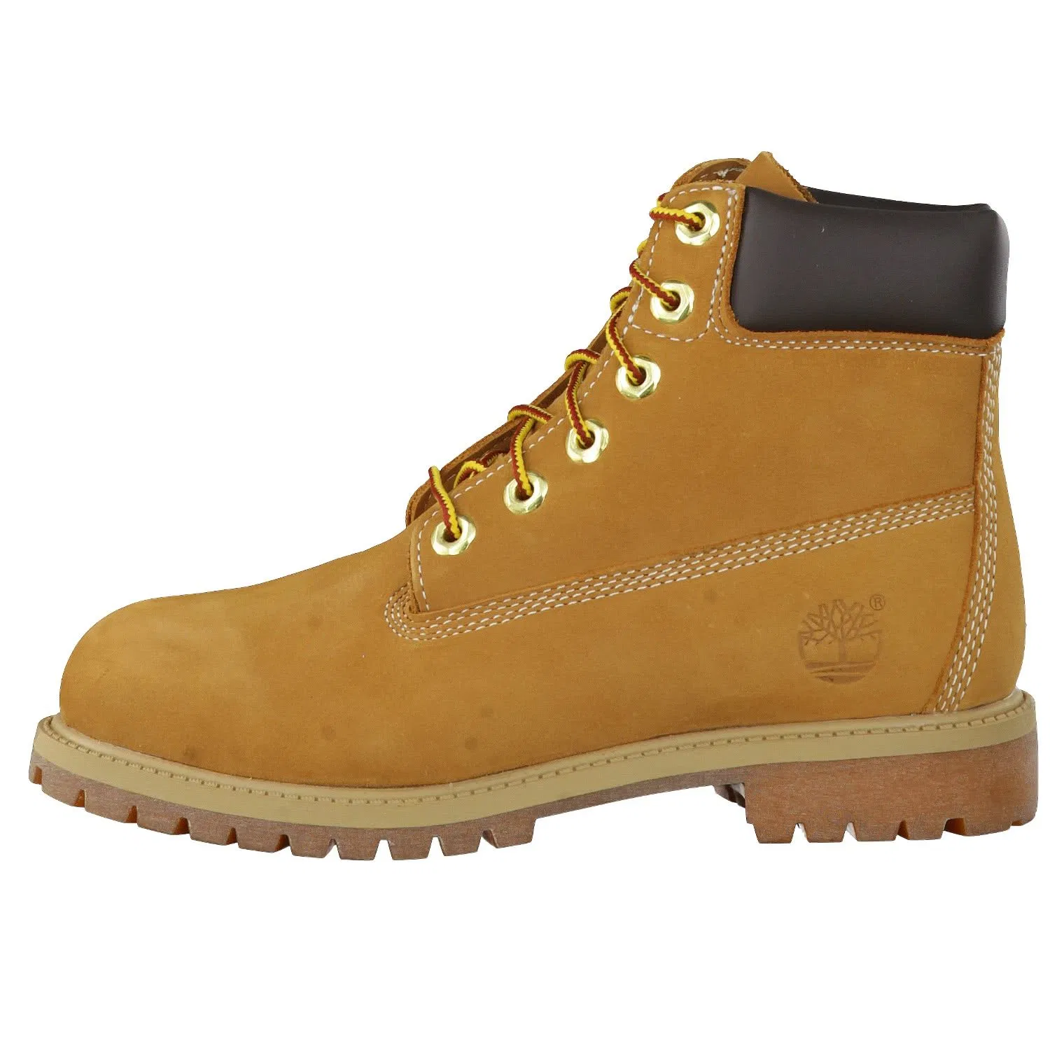 Детские ботинки для мальчиков с шнуровкой 6 in Premium Waterproof Timberland, Yellow Wheat Nubuck — фото 2