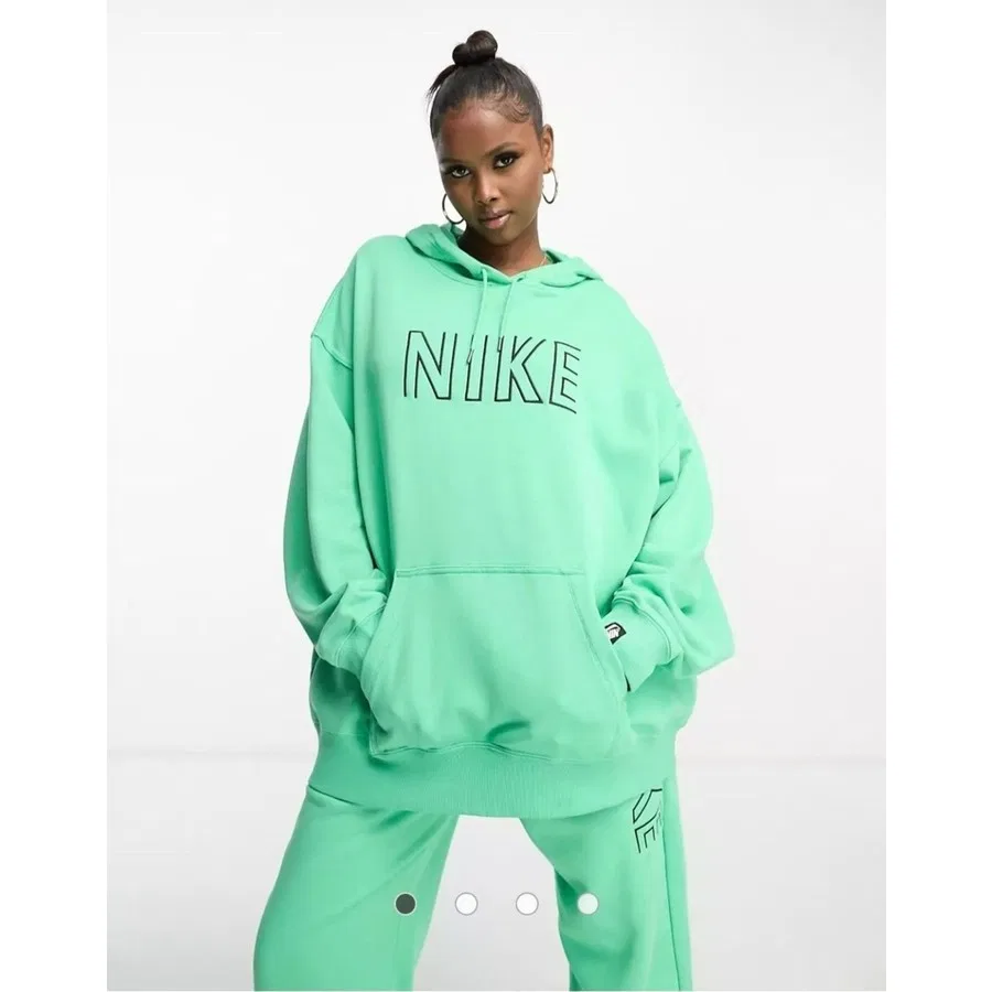 Женский свитшот-худи оверсайз из футера Nike Sportswear Fleece, Зеленый