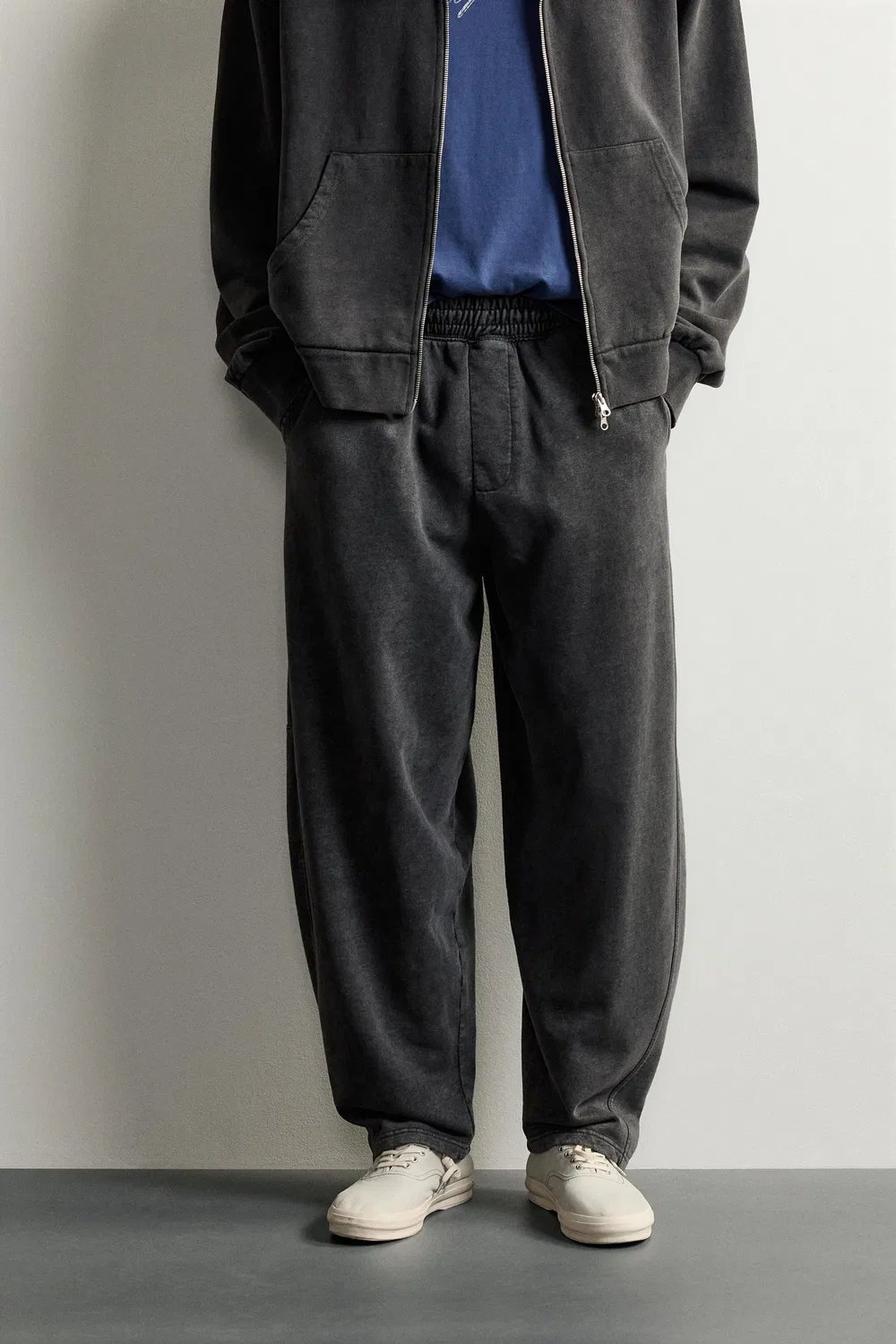 Простые спортивные штаны Balloon Fit ZARA, Dark anthracite — фото 2