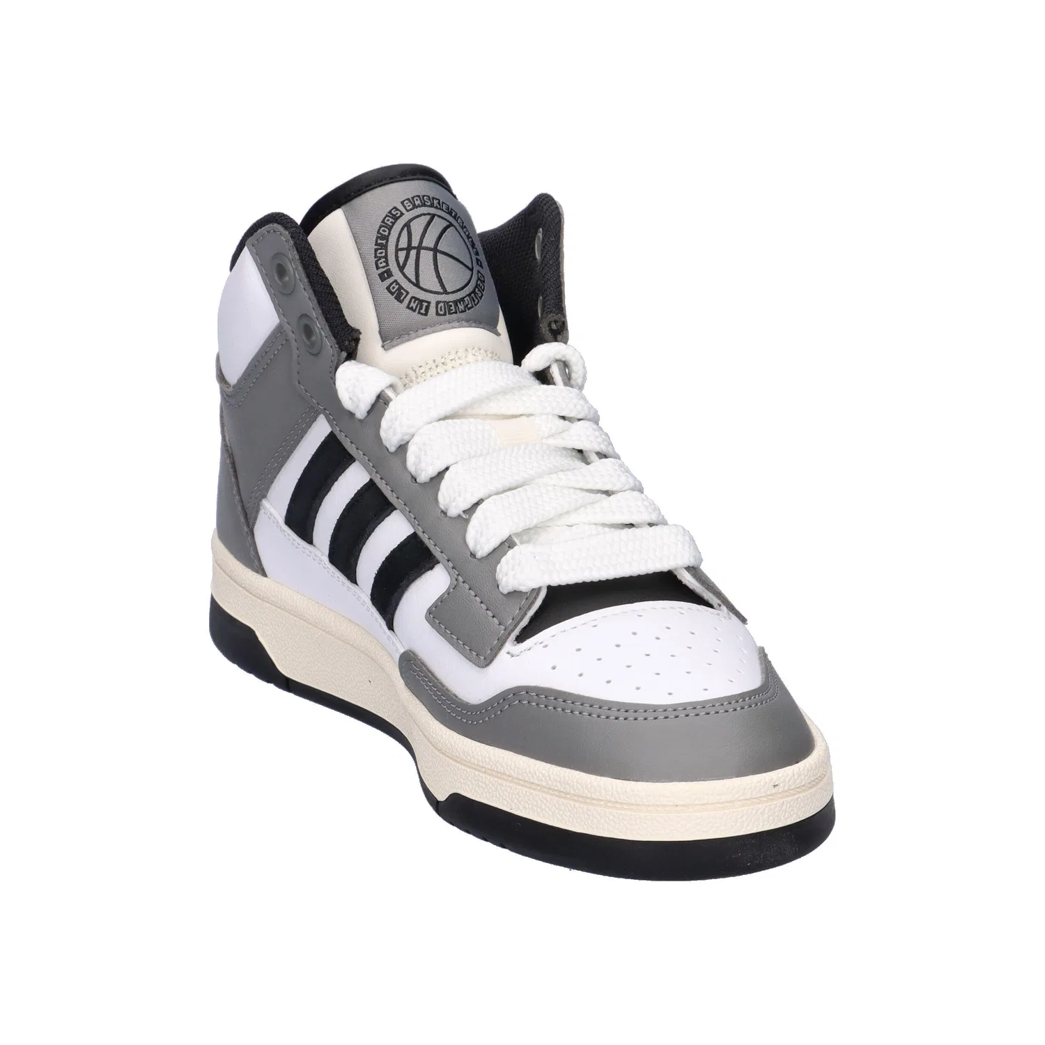 Детские кроссовки с кожаным верхом Rapid Court Mid Adidas, Grau Weiss — фото 2
