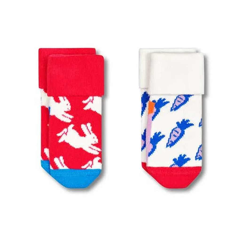 Носки антискользящие Bunny & Carrot, 2 пары Happy Socks, красный