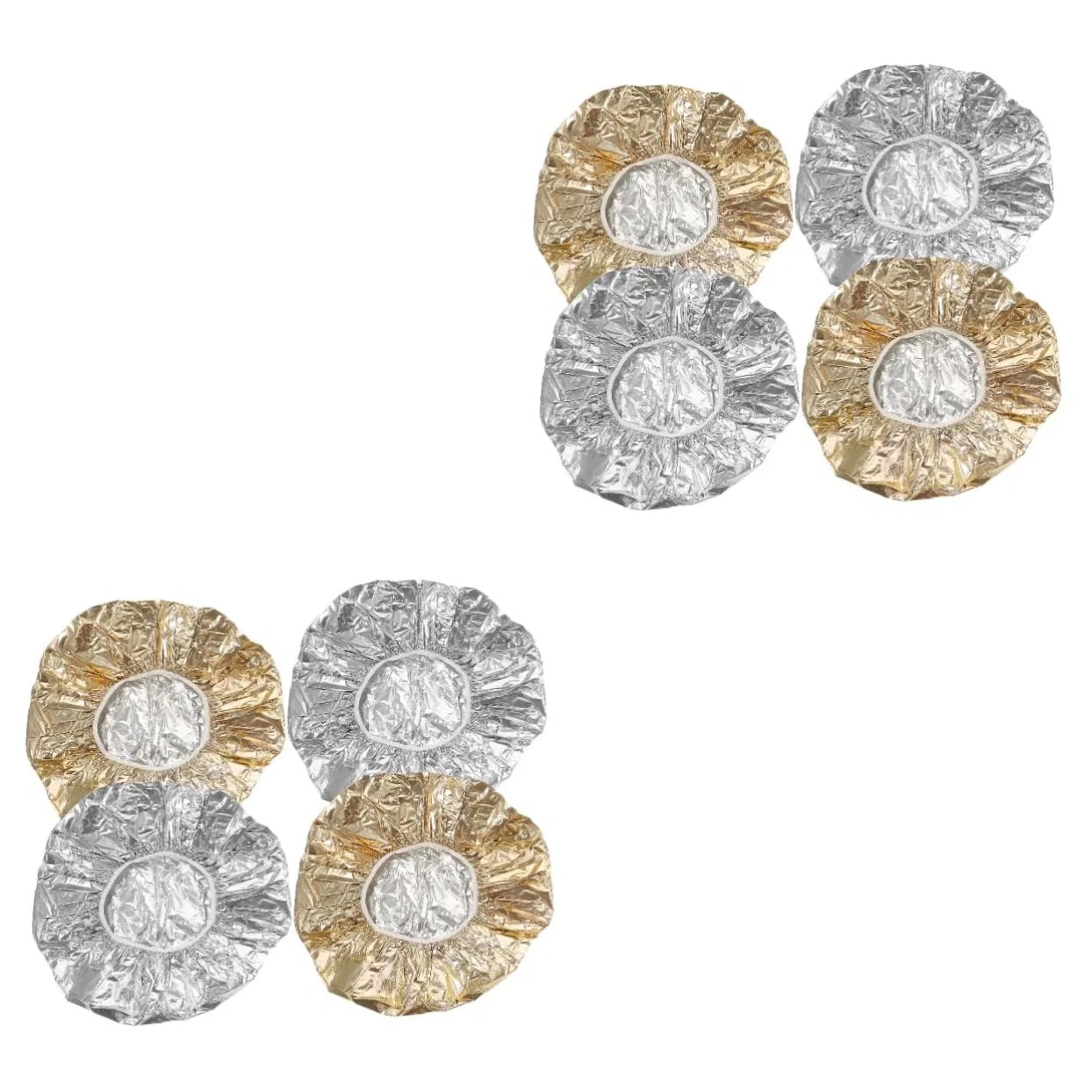 Шапочка для душа из алюминиевой фольги, HONMEET, 8 шт, Gold Silver
