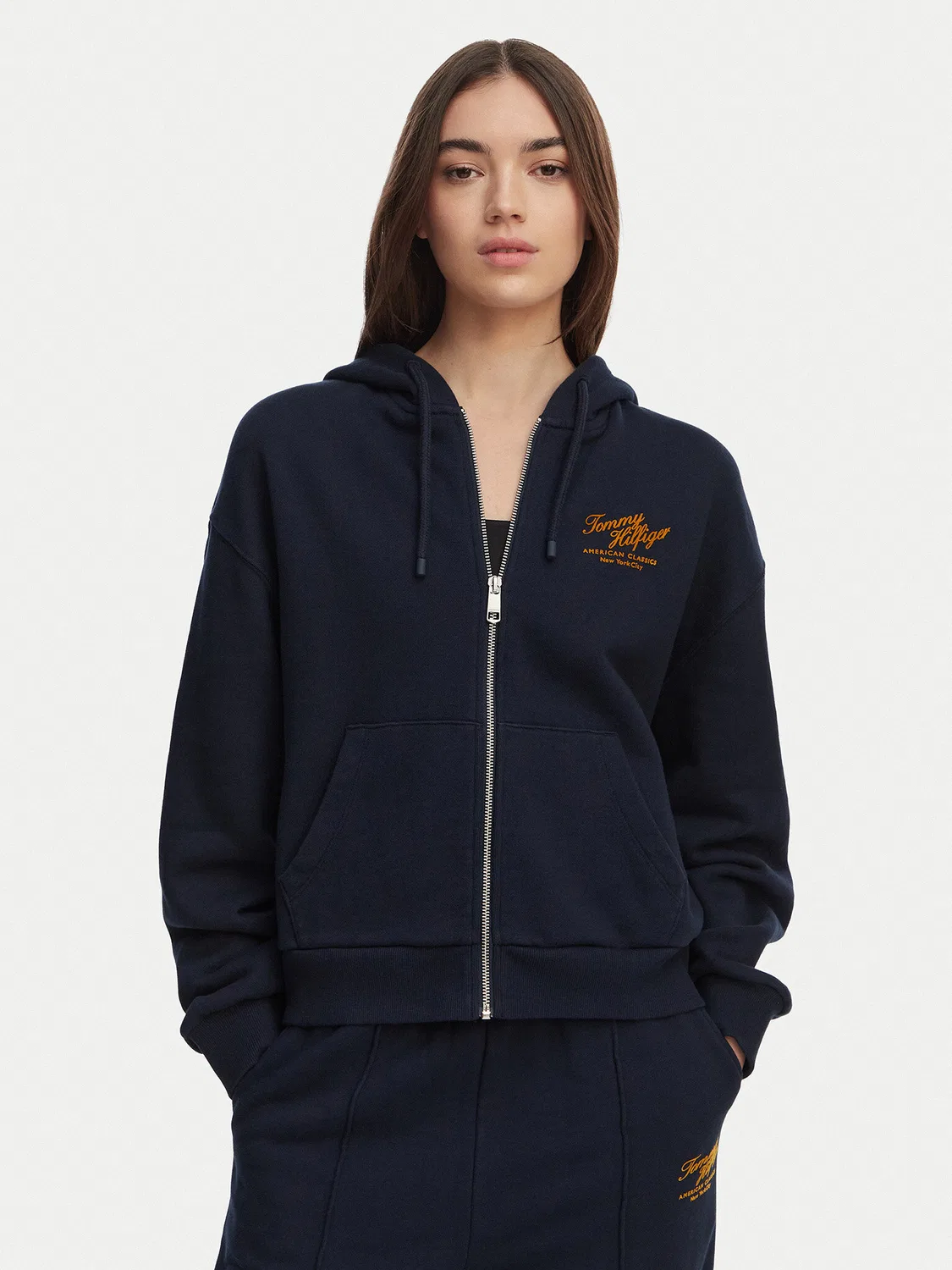 Женский свитшот свободного кроя Terry Tommy Hilfiger, темно-синий