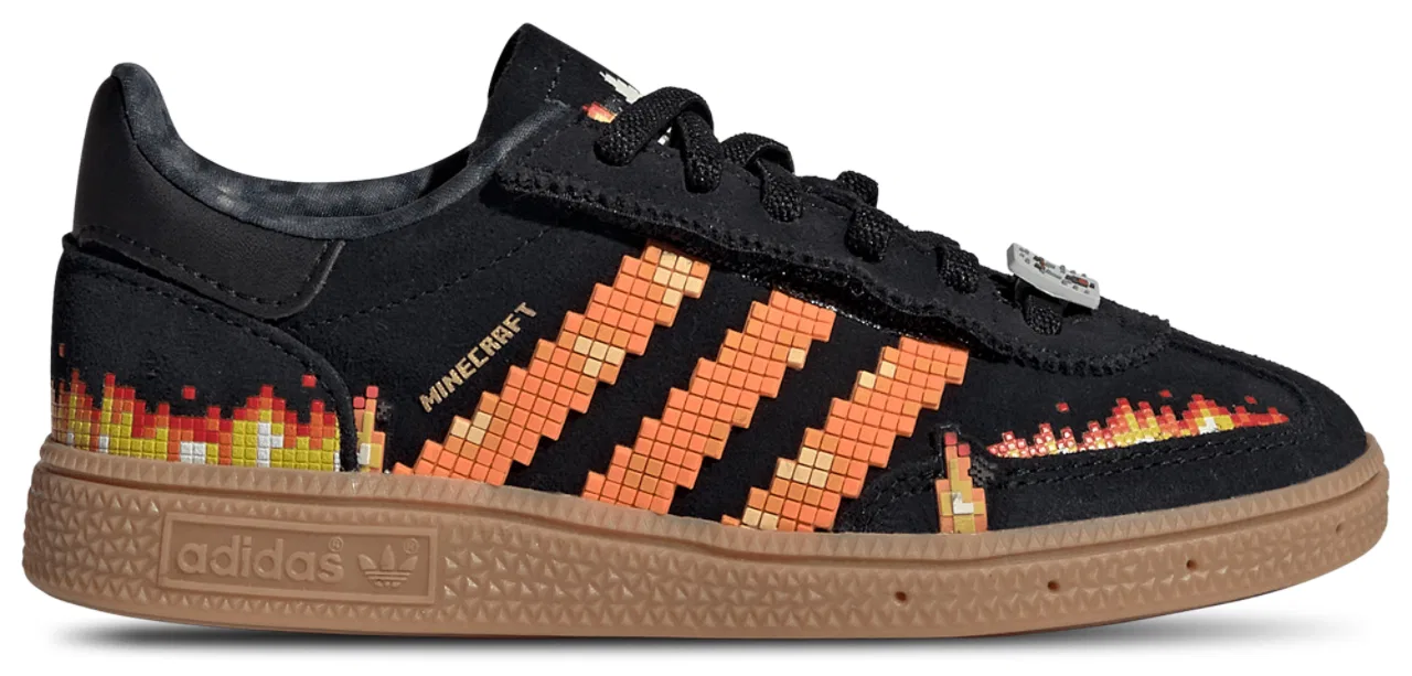 Кроссовки для мальчиков Handball Spezial El Minecraft Adidas, черный/оранжевый