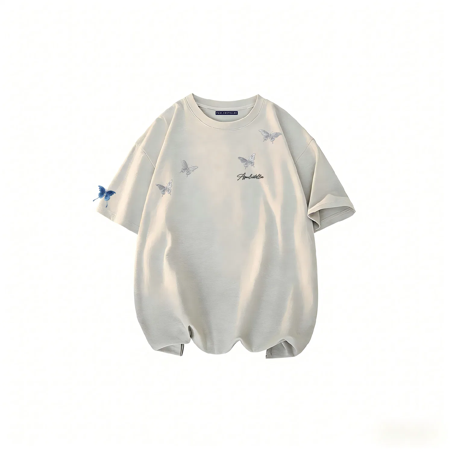Детская футболка унисекс с круглым вырезом, тонкая, прямого кроя, Navy Blue One Click Three Shots, Paul Costelloe — фото 3