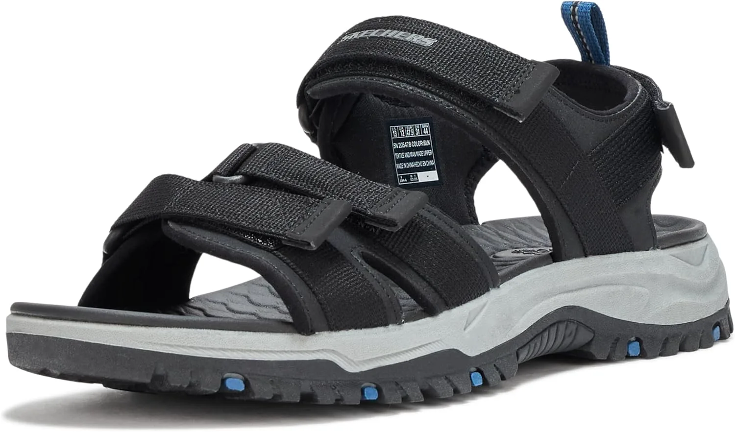 Мужские сандалии Skechers USA Prewitt - Rio с открытым носком и четырьмя ремешками, черный