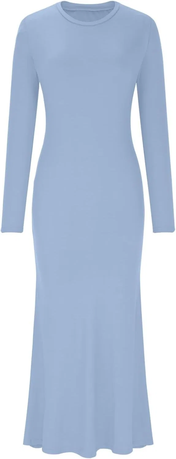 Женское облегающее платье макси Bodycon, Light Blue — фото 4