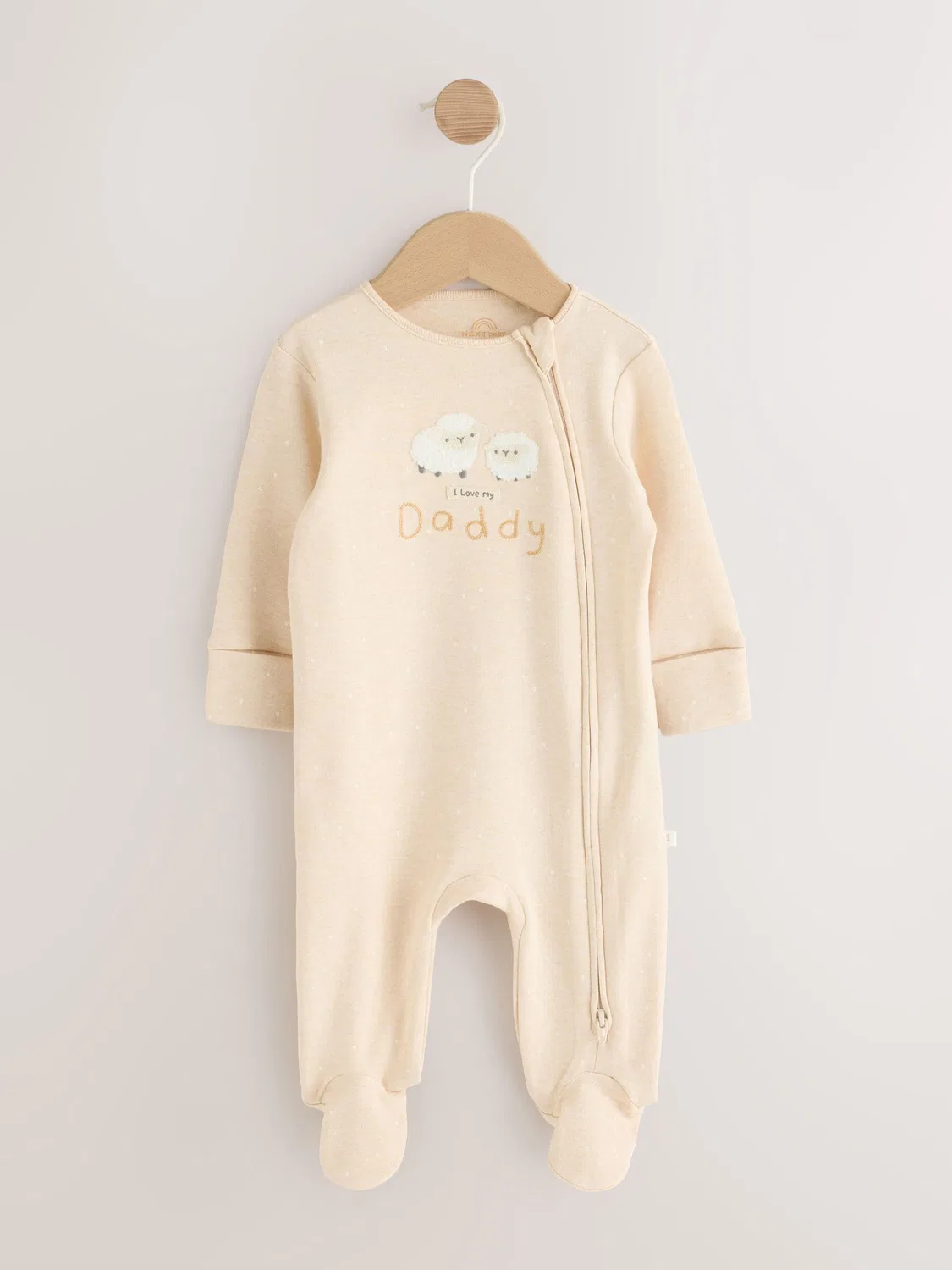 Нейтральный детский пижамный комбинезон I Love My Daddy на двусторонней молнии (0-18 мес.) Next, Neutral I Love My Daddy