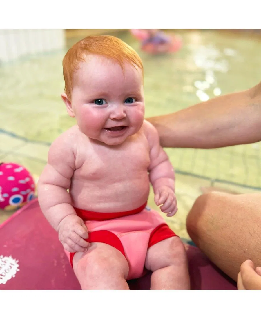 Многоразовый подгузник для плавания с серебряной подкладкой, Happy Nappy Duo Splash About, Pink/Red — фото 2