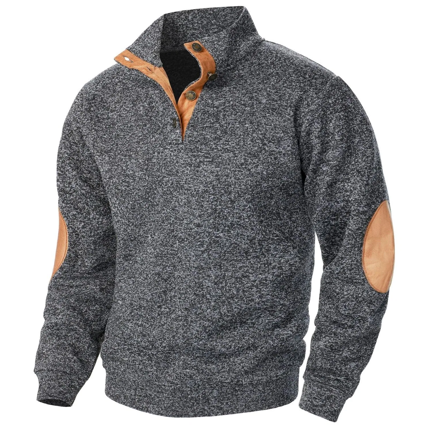 Мужской свитшот с высоким воротом, свободный крой, Dark Grey