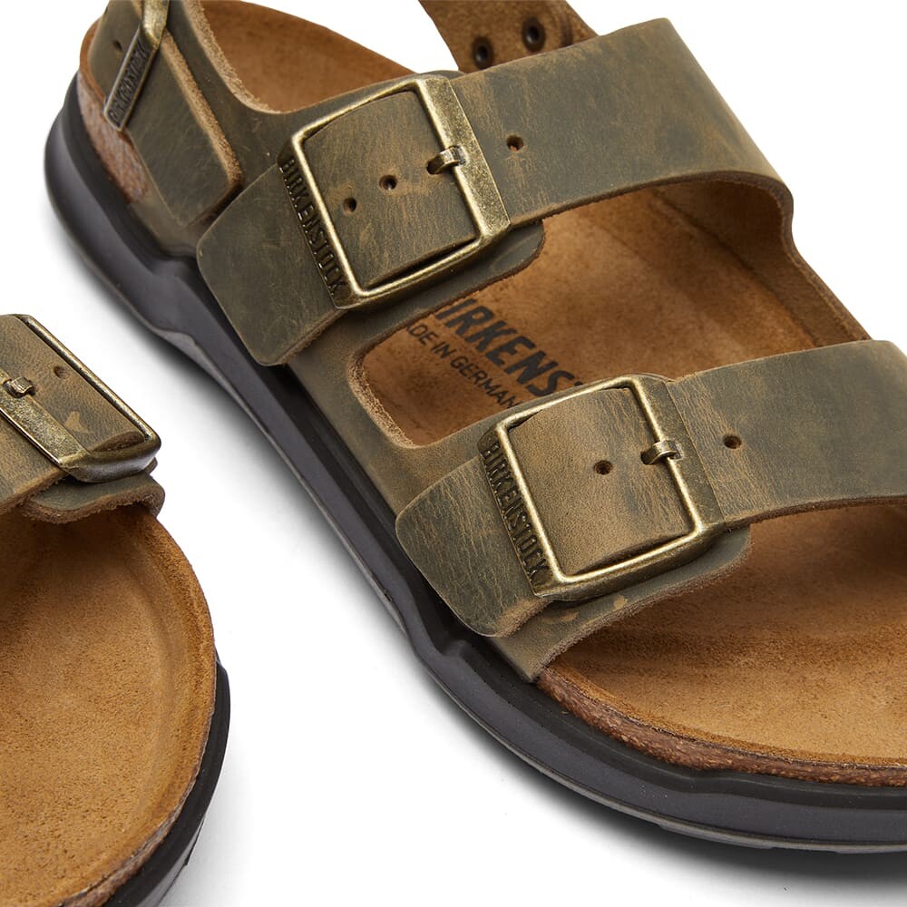Сандалии Birkenstock Milano Crosstown Men Oiled Leather, хаки — фото 3