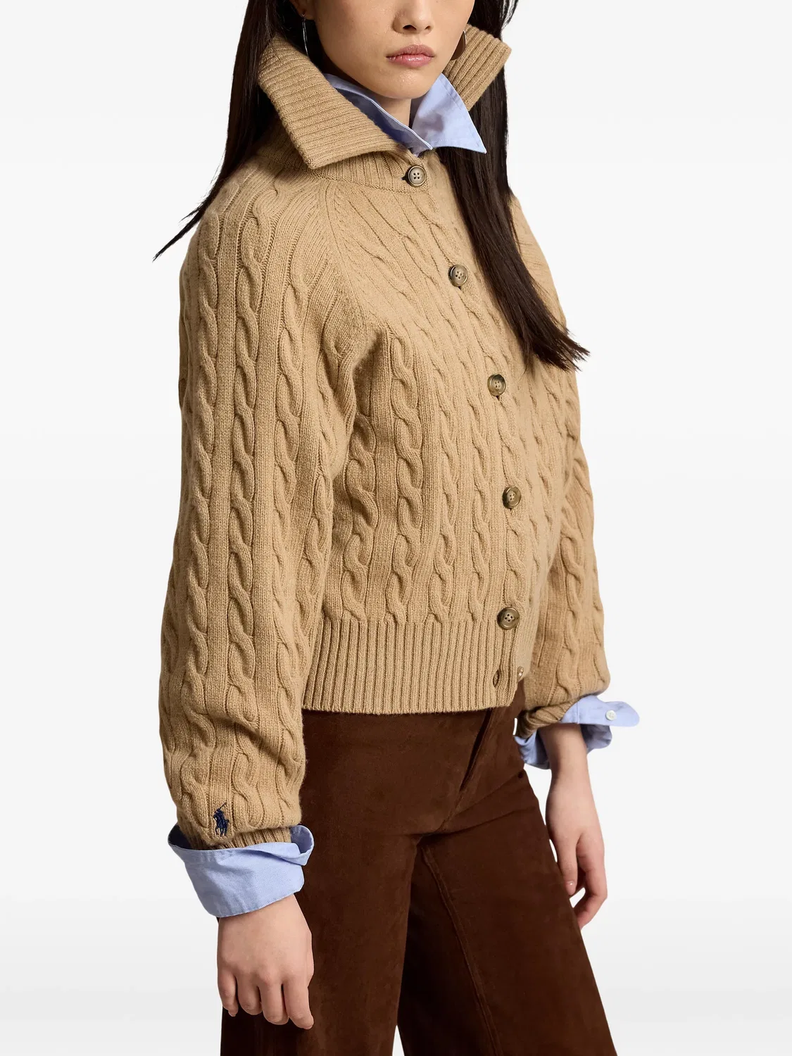 Polo Ralph Lauren Кардиган-жакет в кабельной вязке Нейтральные — фото 3