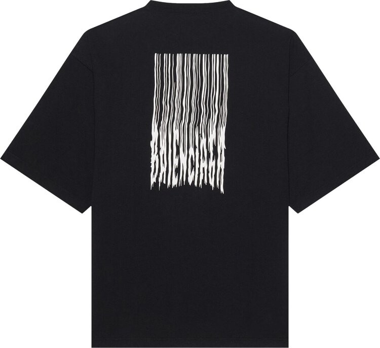 Футболка Balenciaga Barcode Wide Fit с принтом, черный — фото 3