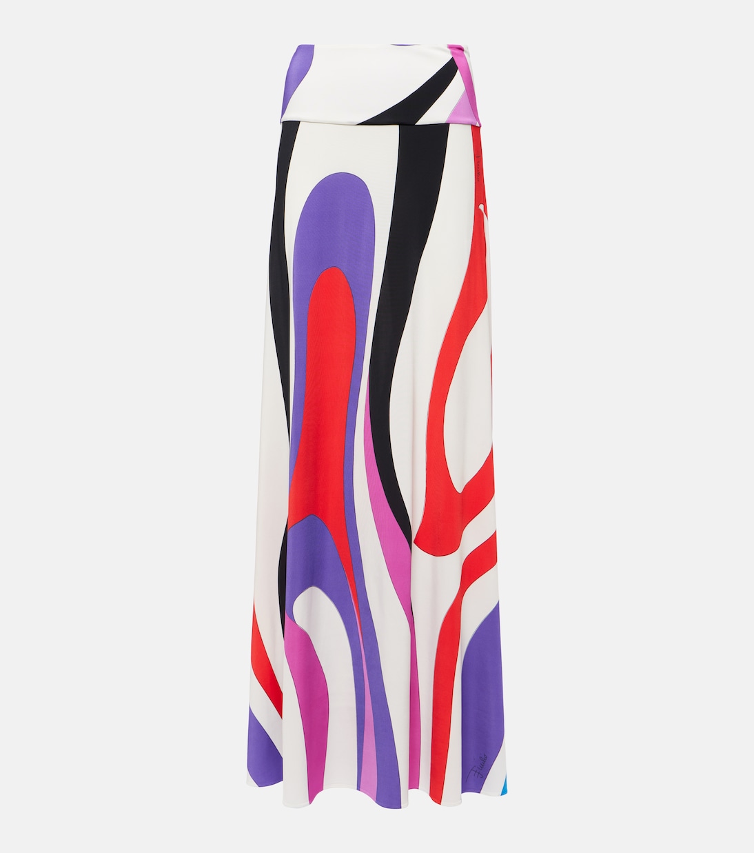 

Мармо джерси макси-юбка Pucci, Bianco/Rosso