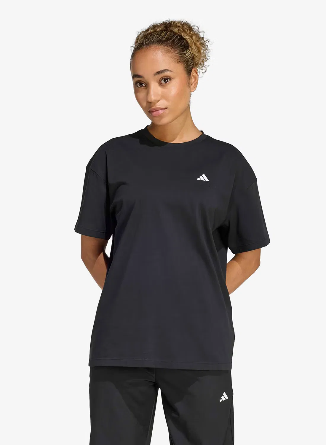 Футболка оверсайз с принтом Primelift Adidas, черный