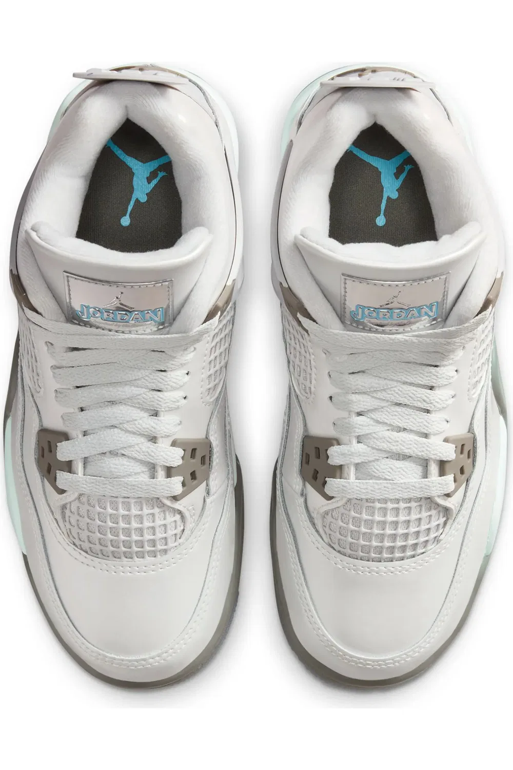 Детские кроссовки ретро-баскетбольные Air Jordan 4 Retro, белый/серый/синий — фото 3