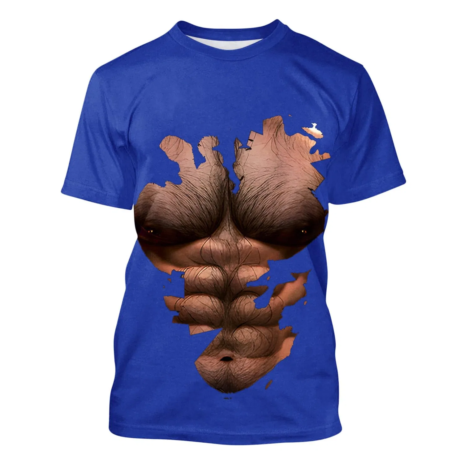 Мужская футболка с принтом Funny Abdominal Muscle, Blue — фото 3