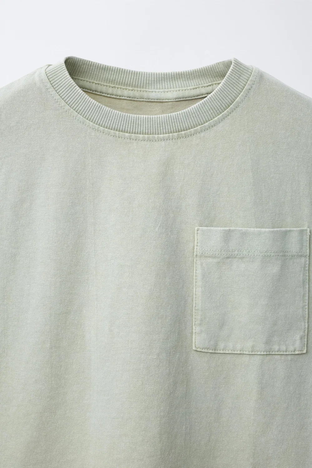 Футболка, окрашенная в готовом виде, с карманом ZARA, Khaki — фото 3