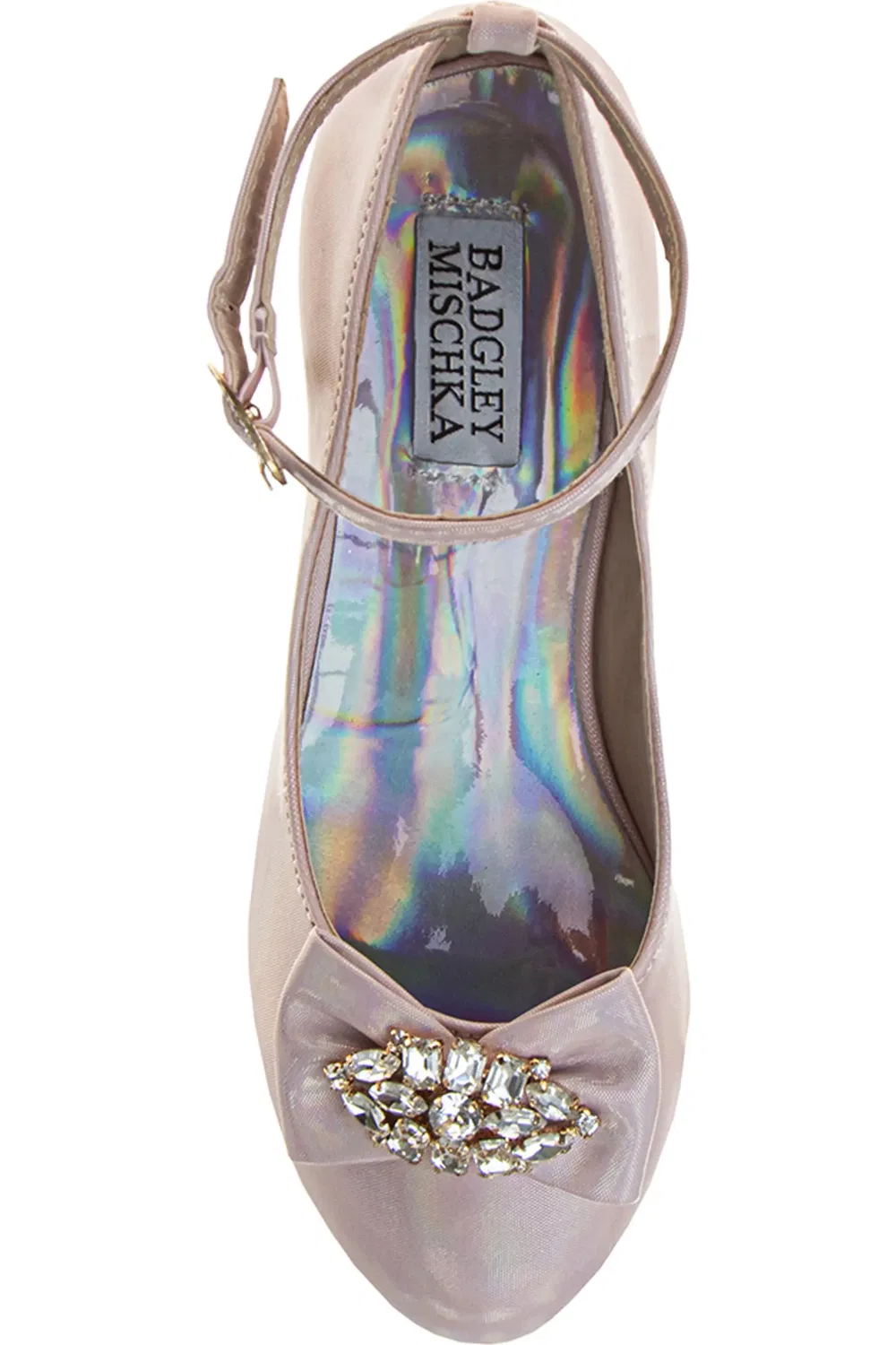 Детские туфли на каблуке с пряжкой Badgley Mischka Collection, розовый — фото 4