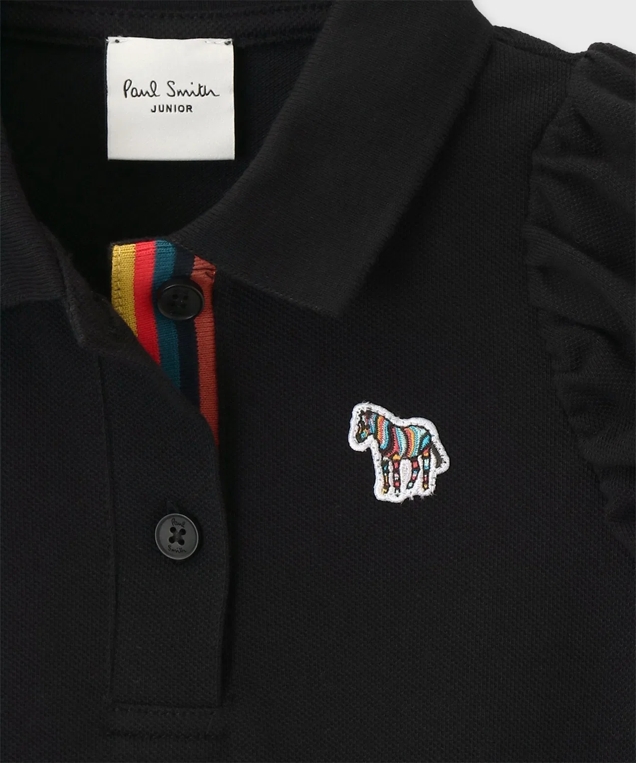 Детская футболка-поло с длинным рукавомдля девочек Paul Smith Junior, Black — фото 2