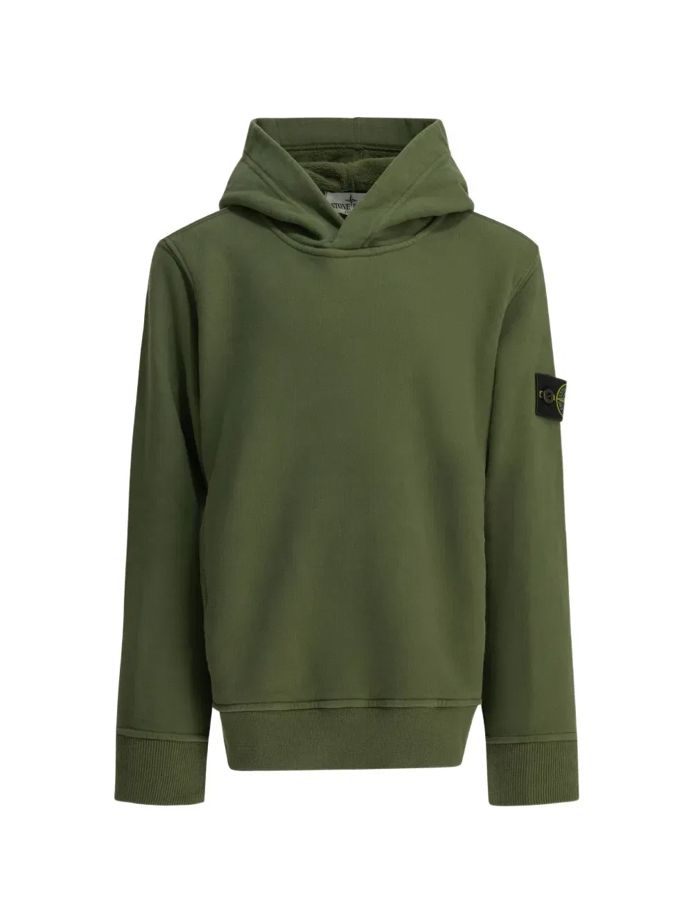 Худи с нашивкой-логотипом Stone Island Junior, зеленый