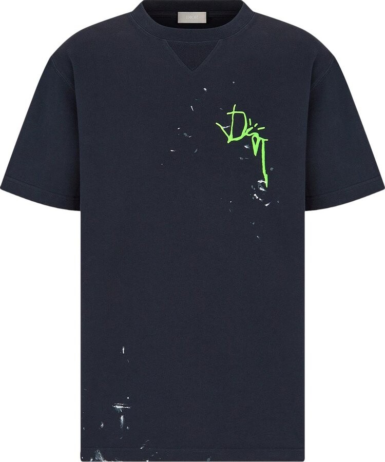 

Футболка Dior x Cactus Jack Oversized T-Shirt 'Navy', синий