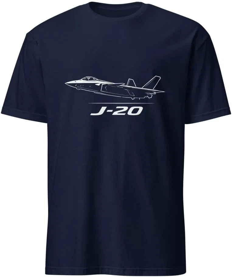 Мужская футболка с J-20 стелс-истребителем Gildan 64000, Navy