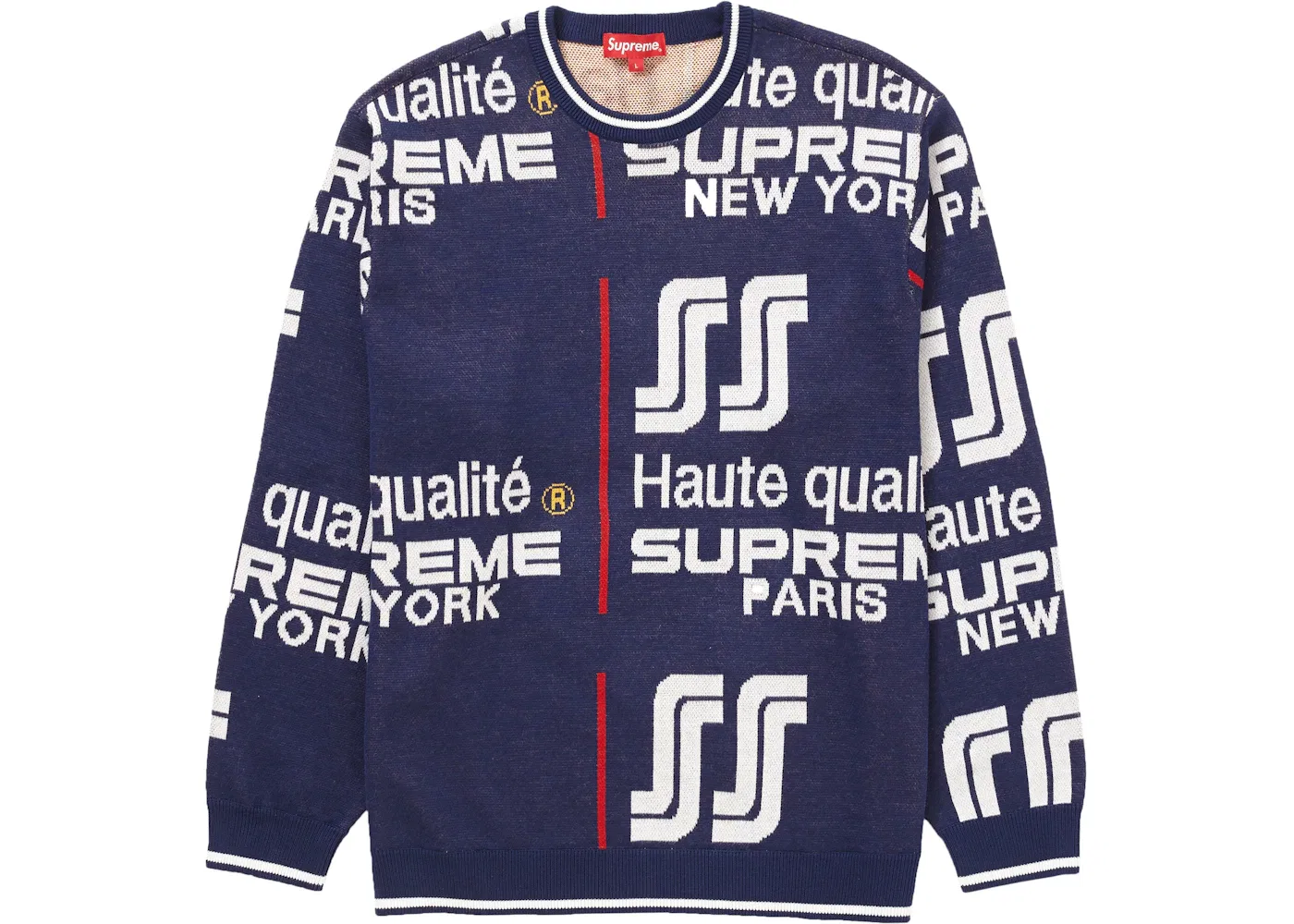 Мужской свитер с принтом Supreme, Navy