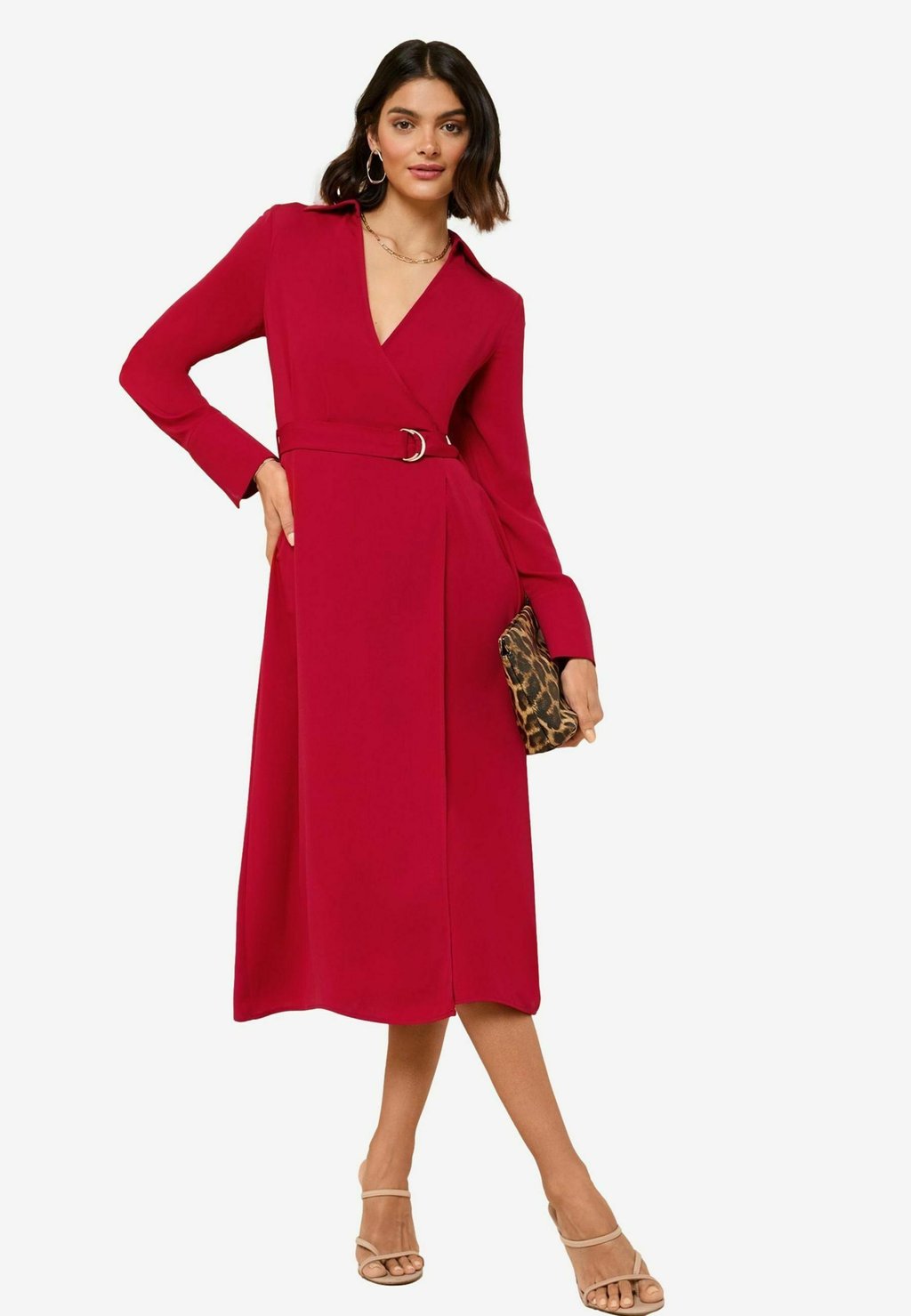 

Повседневное платье LONG SLEEVE BELTED TAILORED Friends Like These, красный