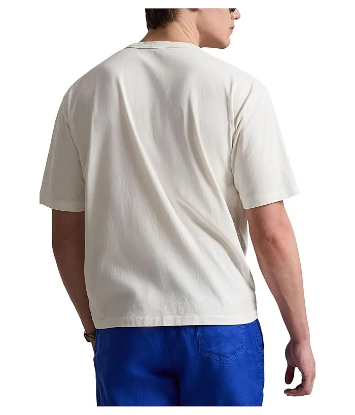 Футболка Polo Ralph Lauren Classic Fit Peace Love, белая — фото 3