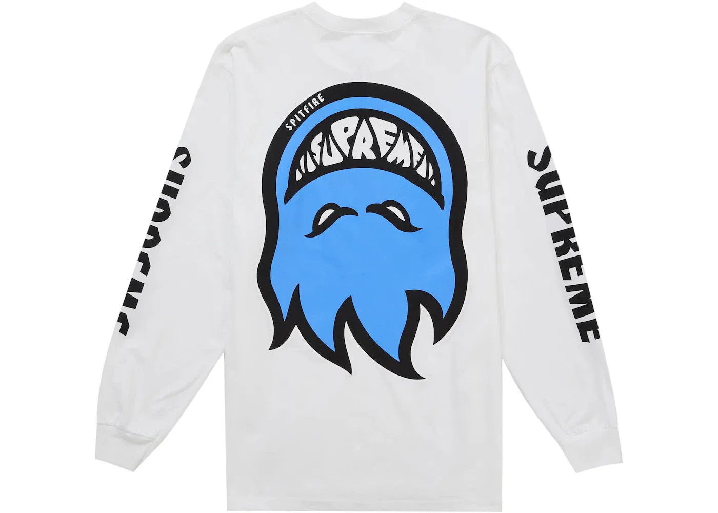 Мужская футболка с длинным рукавом с принтом Supreme Spitfire Bighead L/S Tee, White