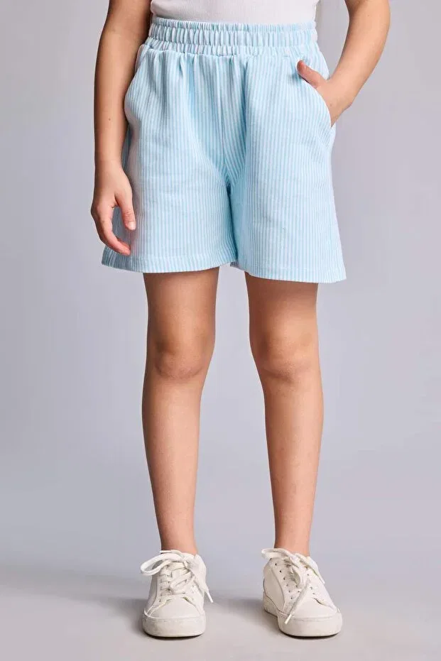 Детские шорты для девочек хлопковые Defacto, Turquoise-Tr496 — фото 3