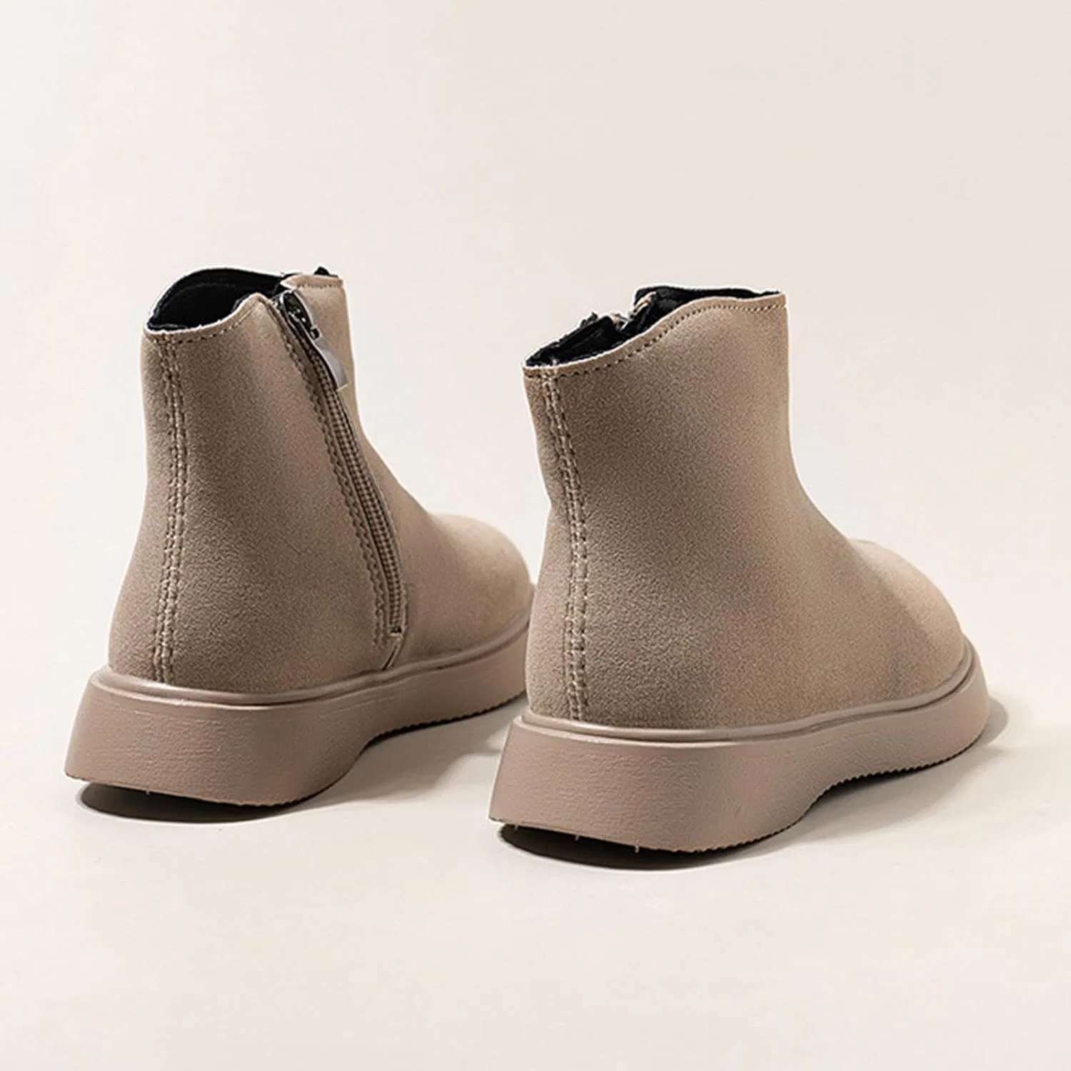 Детские замшевые ботинки для девочек Vintage с боковой молнией Zzalalana, Khaki — фото 4