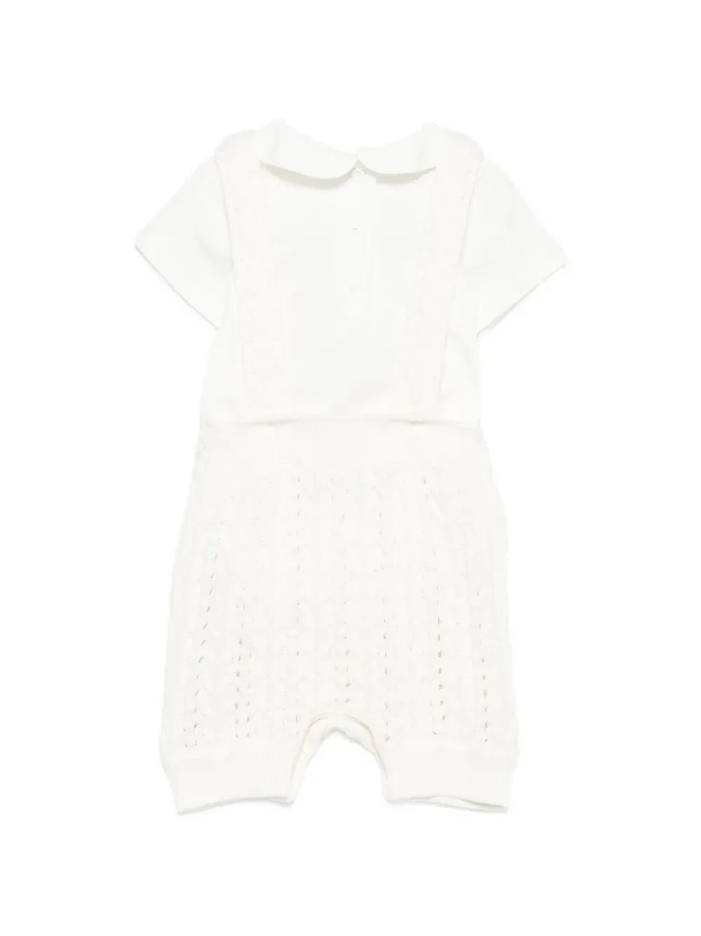Спортивный костюм из кабельного трикотажа с вышитым логотипом Fendi Kids, белый — фото 2