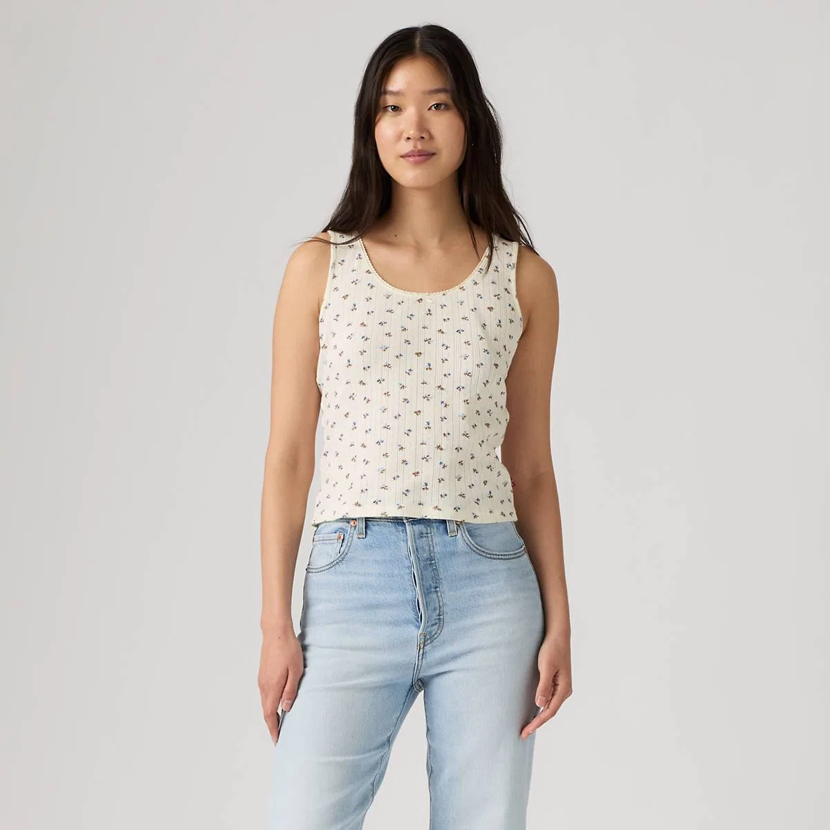 Милый топ без рукавов Levi's, Marseilles Ditsy Egret - Multi-Color — фото 3