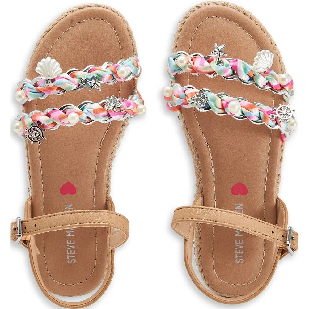 Детские сандалии на танкетке J-Gizmo Steve Madden, Pink/Green Multi — фото 4
