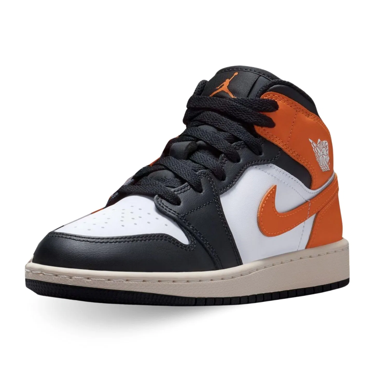 Детские кроссовки для мальчиков Air Jordan 1 Mid (Gs) NIKE, Orange White Black