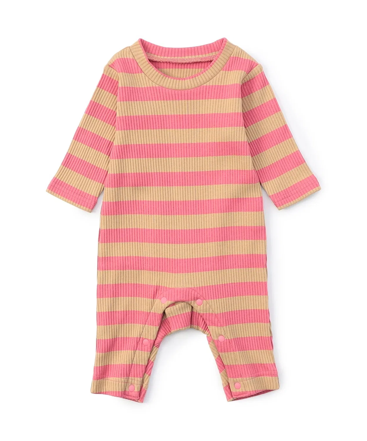 Детский боди-комбинезон с длинным рукавом модель Link Rib Border Ampersand, Pink