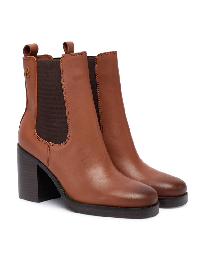 Ботильоны Square Toe Chelsea High Block Hl FW0FW08844 Tommy Hilfiger, коричневый — фото 2