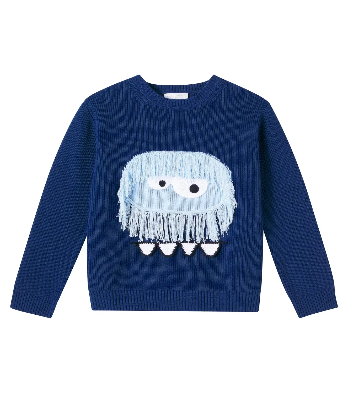 Свитер хлопковый с бахромой Stella Mccartney Kids, синий