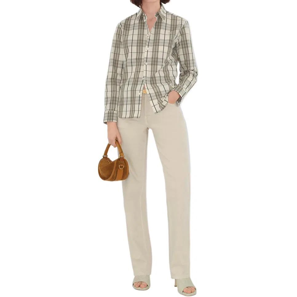 Рубашка Burberry Classic Check Button-Up, женская, мультиколор — фото 3