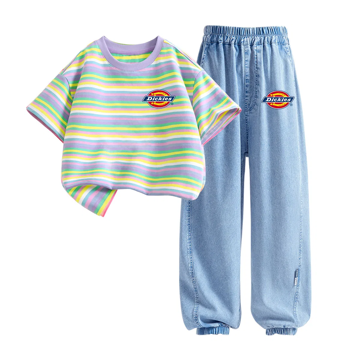 Детский спортивный комплект с круглым вырезом Dickies, Lily of The Valley Purple/Denim Light Blue — фото 3