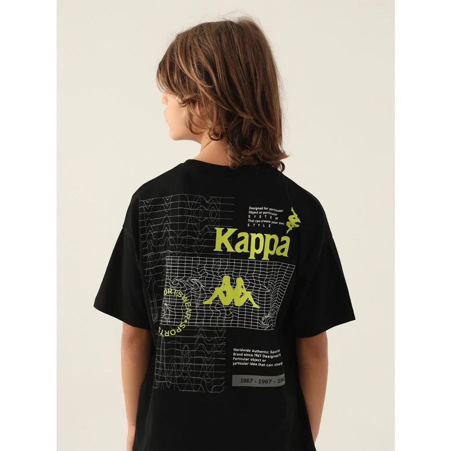 Детская футболка хлопковая Kappa, Черный — фото 4