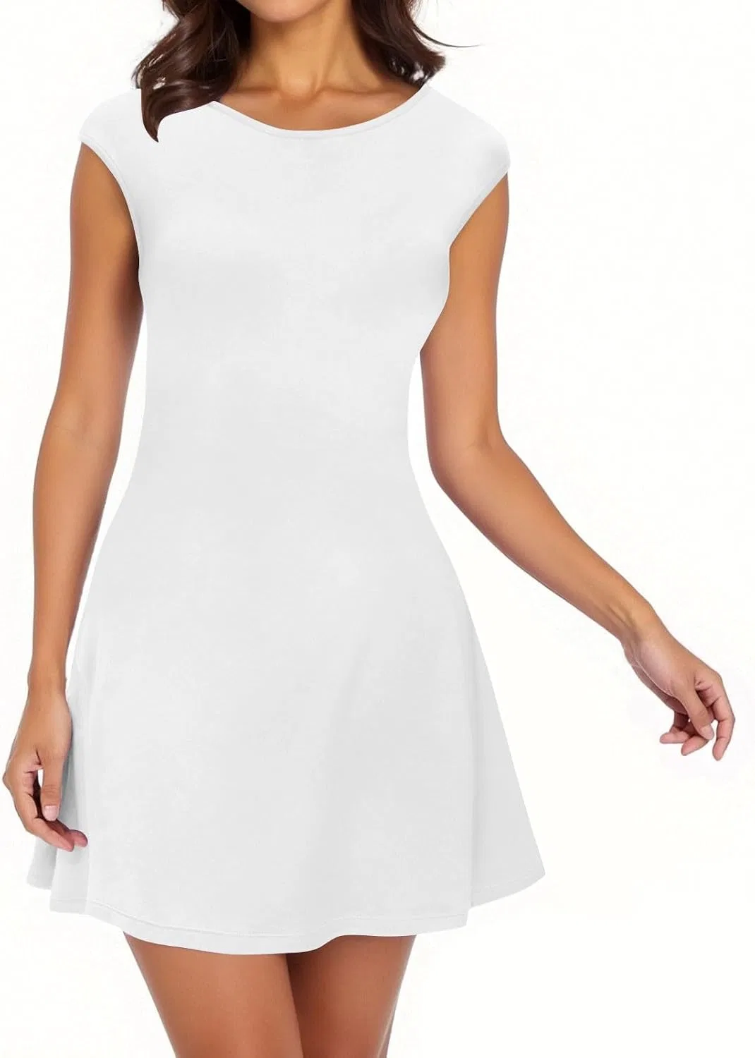 Женское коктейльное платье с капюшоном A-line, White