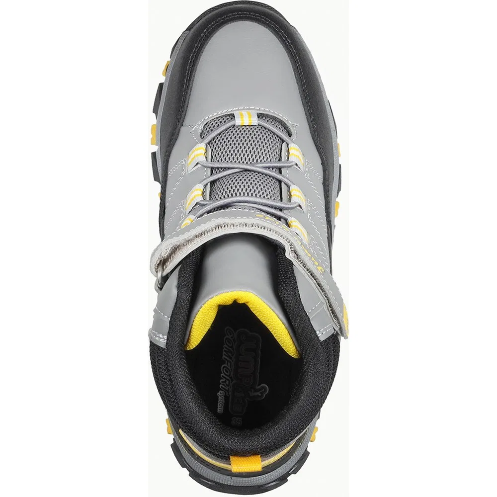 Детские кроссовки-ботинки для мальчиков с толстой подошвой, Grey Neon Yellow Jump — фото 3