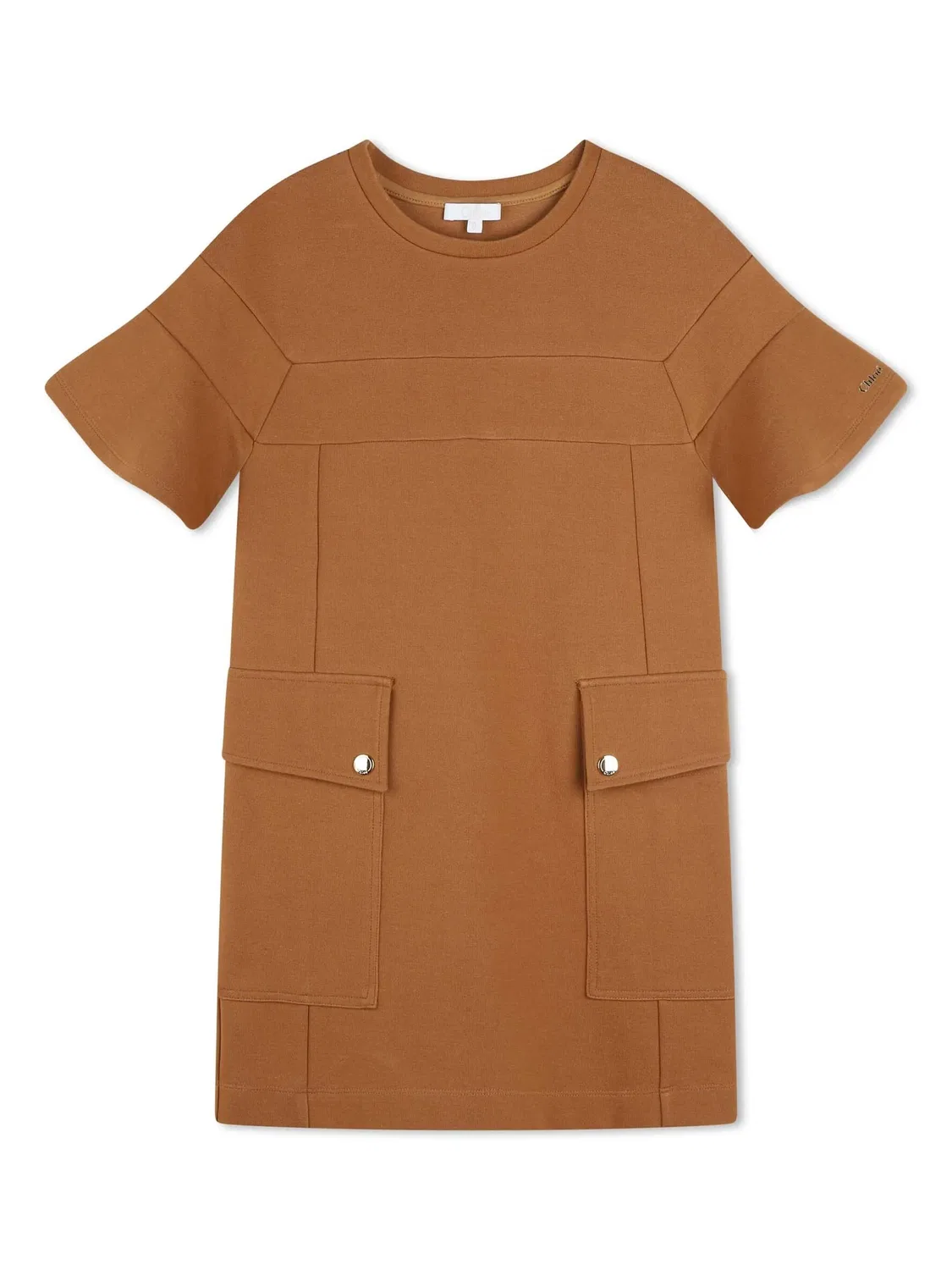 Панельное хлопковое платье Chloé, коричневый