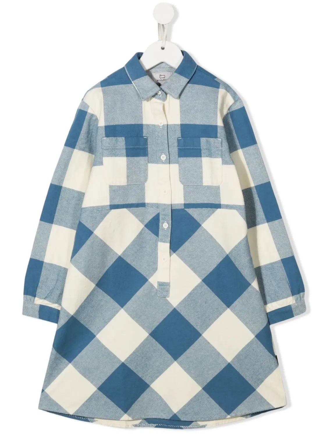 Платье с клетчатым принтом Woolrich, белый