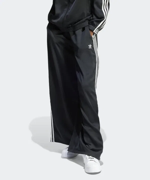 Тренировочные штаны широкие Adidas, черный, белый