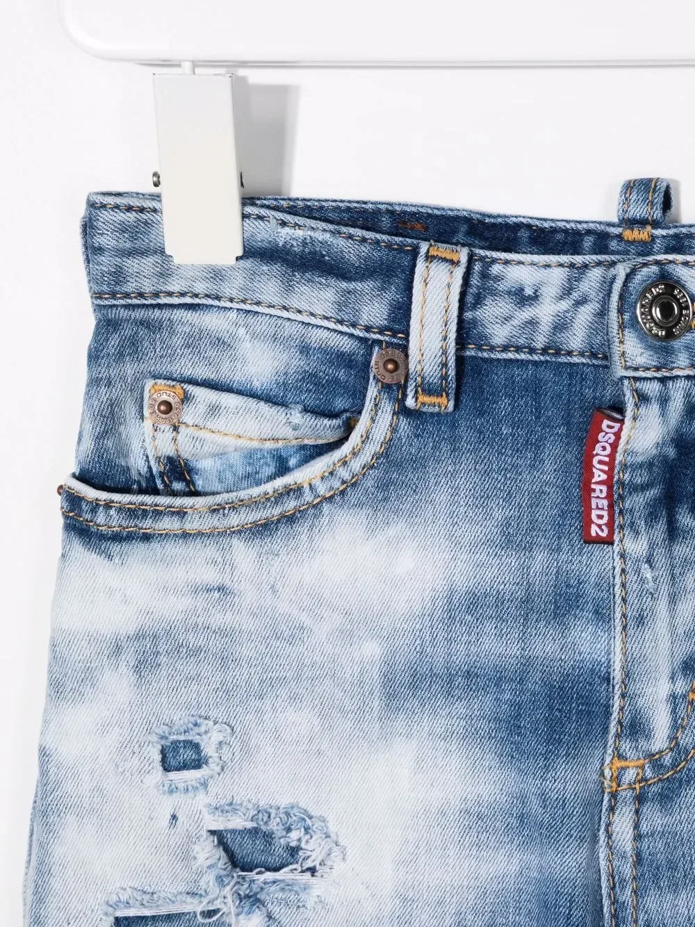 Прямые джинсы средней посадки Dsquared2 Kids, синий — фото 3