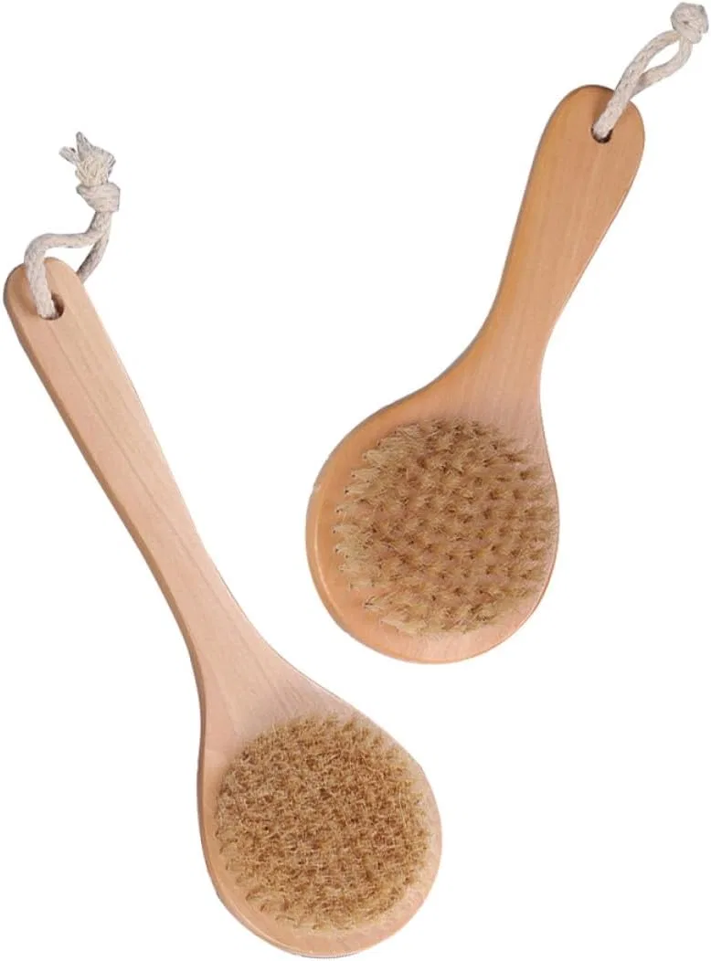 Щетка для тела с длинной ручкой Amosfun, 2 шт, 25x8x3 см, Светло-коричневый